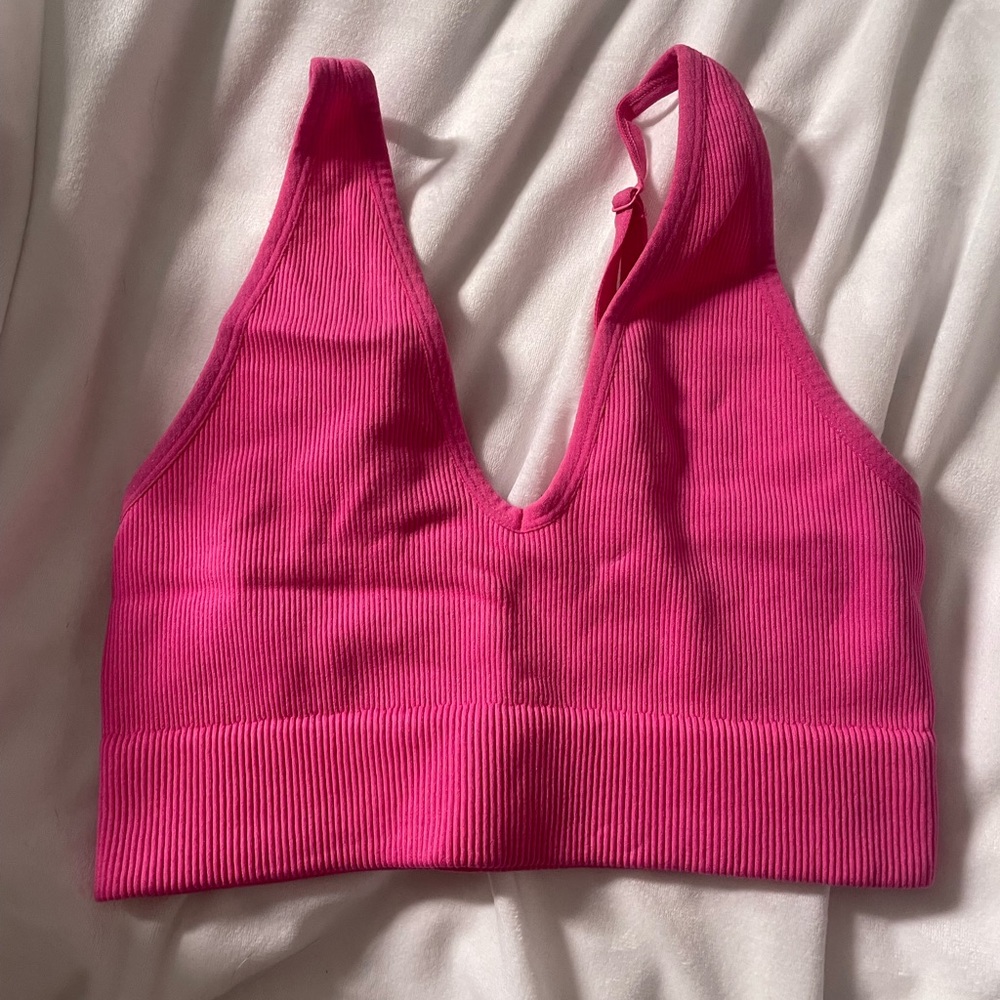 Garage Pink Ribbed crop